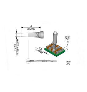 Punta Soldador JBC C105125 de Cabezal Cincel - 1x0.2mm