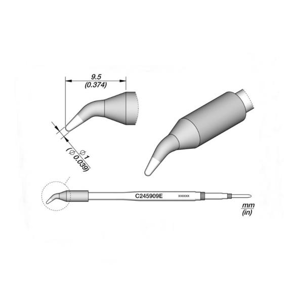 Punta Soldador JBC C245909E de Cabezal Curvada