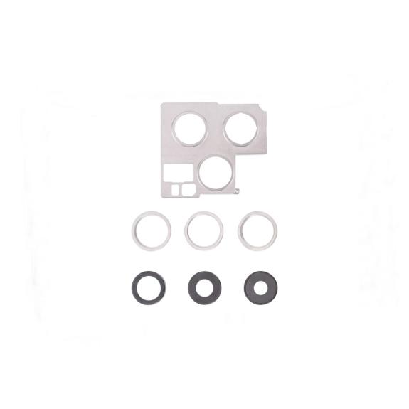 Chapa y lentes de cámaras traseras para iPhone 13 Pro plata