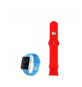 CORREA DE SILICONA COMPATIBLE PARA APPLE WATCH 42 MM  COLOR ROJO