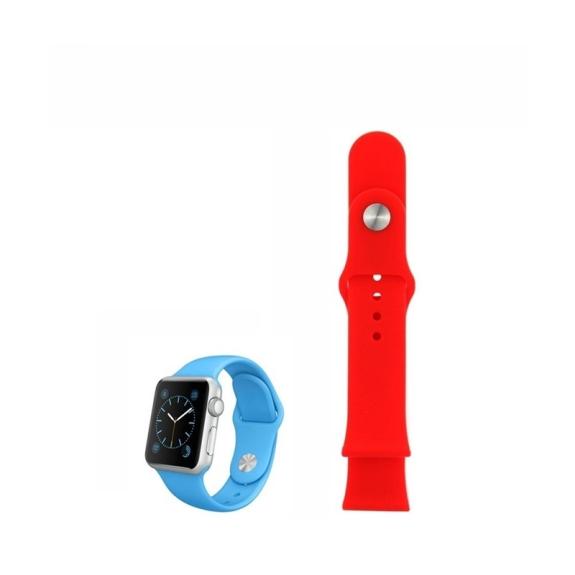 CORREA DE SILICONA COMPATIBLE PARA APPLE WATCH 42 MM  COLOR ROJO