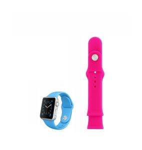 Silicone belt compatible for Apple Watch 42 mm Pink color