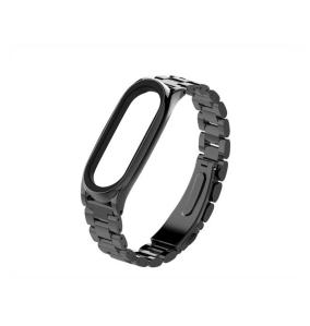 CORREA PULSERA PARA XIAOMI MI BAND 3 / 4 METAL NEGRO