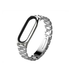 CORREA PULSERA PARA XIAOMI MI BAND 3 / 4 METAL PLATA