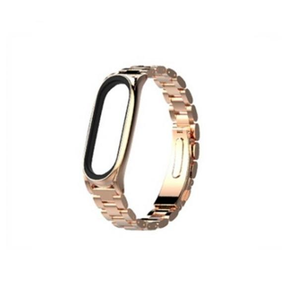 CORREA PULSERA PARA XIAOMI MI BAND 3 / 4 METAL ROSADO