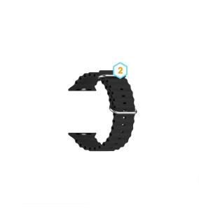 Correa Silicona Para Apple Watch 42/44/45/49 en color negro