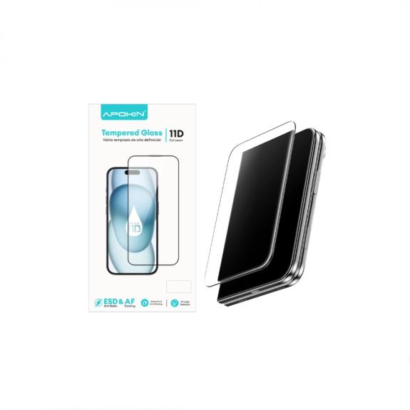 Cristal Curvo Templado Para iPhone 18 Duo Negro