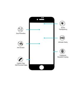 CRISTAL TEMPLADO 3D NEGRO VALIDO PARA IPHONE 7 / IPHONE 8