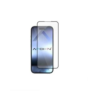 Cristal Templado Para iPhone 15 Pro Max Negro (Curvo)(11D)
