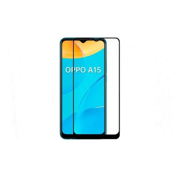 Cristal templado para Oppo A15 negro