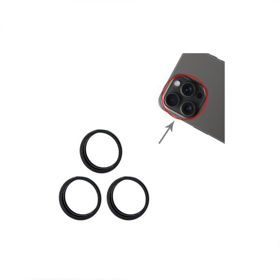 Embellecedor cámara trasera para iPhone 15 Pro /15 Pro Max negro