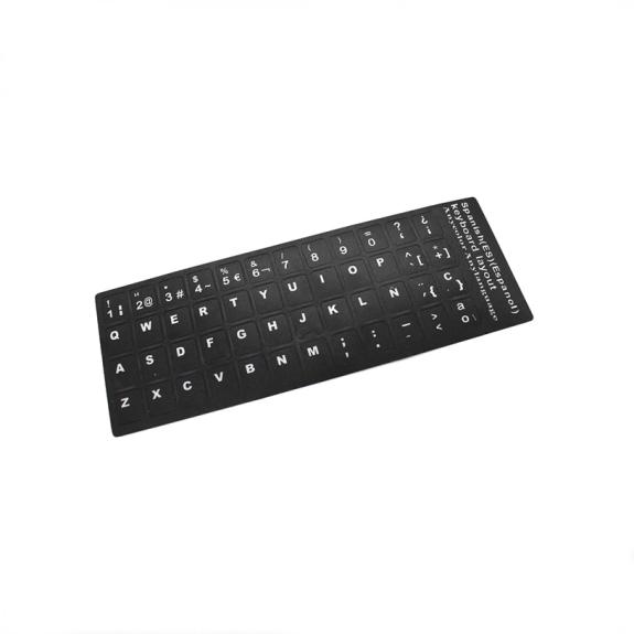 Etiqueta Para Teclado en Idioma Castellano Negro