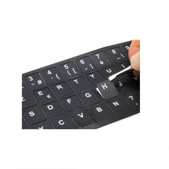 Etiqueta Para Teclado en Idioma Castellano Negro
