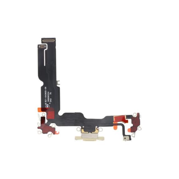 Flex Conector De Carga Para iPhone 15 Plus en color amarillo