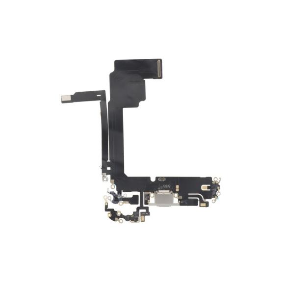 Flex Conector De Carga Para iPhone 15 Pro Max en color blanco