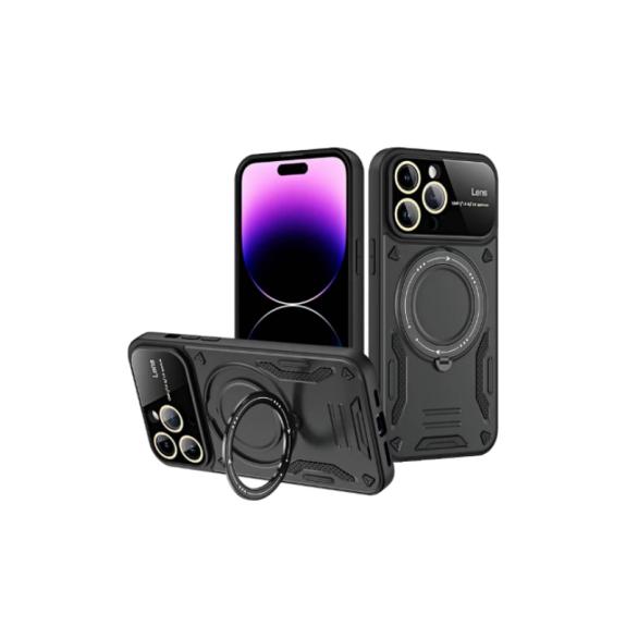 Funda Antigolpes Con Soporte Para Oppo A17 Negro