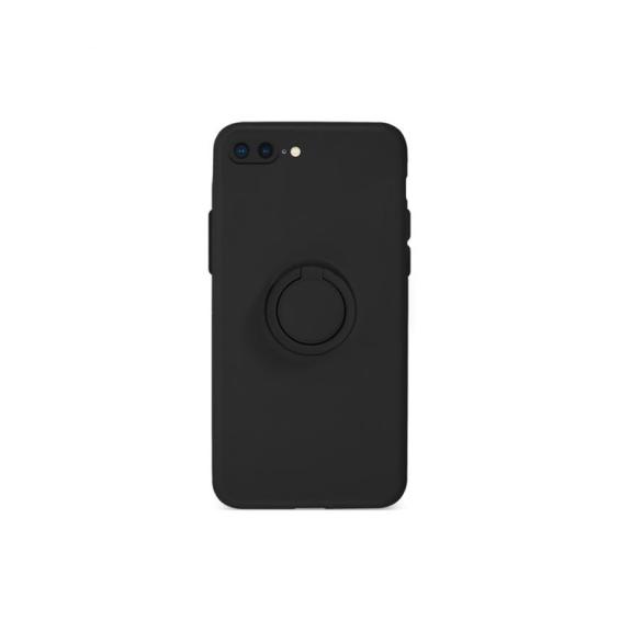 FUNDA CARCASA GEL TPU CON ANILLA 360º NEGRO PARA IPHONE 7 PLUS