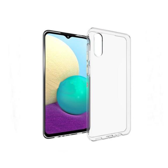 FUNDA CARCASA GEL TPU PARA SAMSUNG A02 TRANSPARENTE