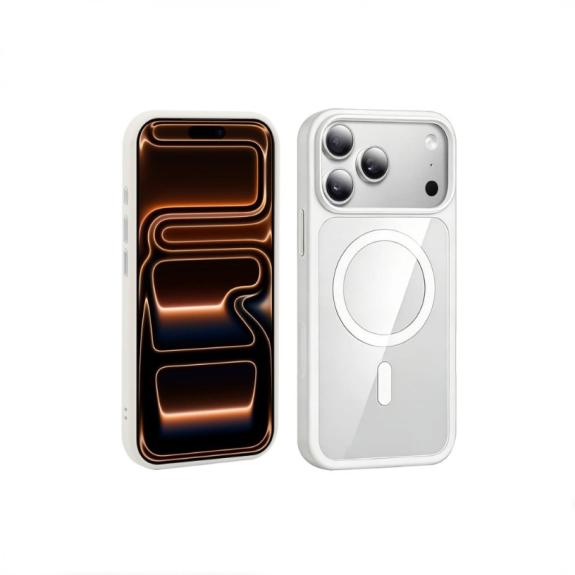 Funda con boton magnetico para iPhone 17 Pro Transparente