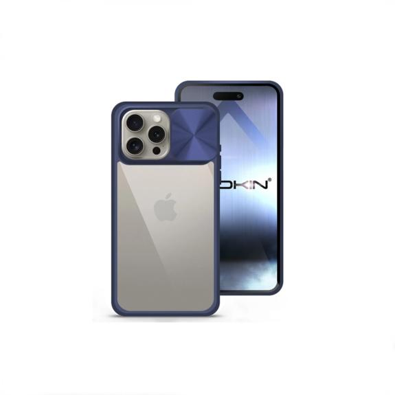 Funda con Camara Deslizante para iPhone 16 Pro azul marino