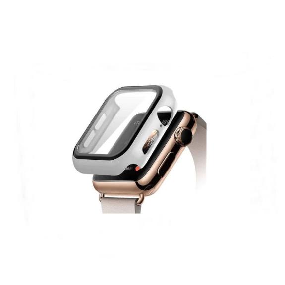 Mejora lanzar Flojamente Funda + cristal templado para Apple Watch 44mm