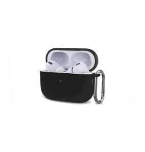 Funda de silicona con gancho para AirPods Pro 2 negro