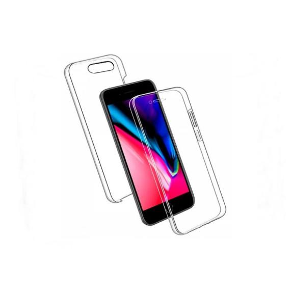 FUNDA DE SILICONA DOBLE PARA IPHONE 7 PLUS TRANSPARENTE