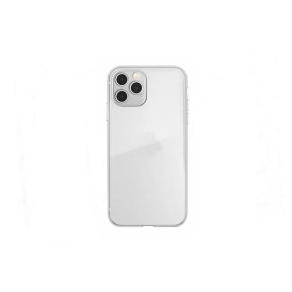 FUNDA DE SILICONA PARA IPHONE 12 PRO TRANSPARENTE