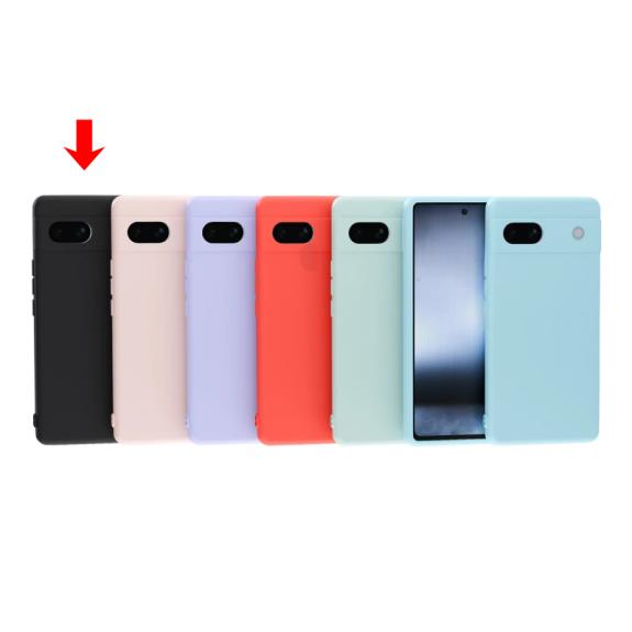 Funda de silicona suave para Google Pixel 7A Negro