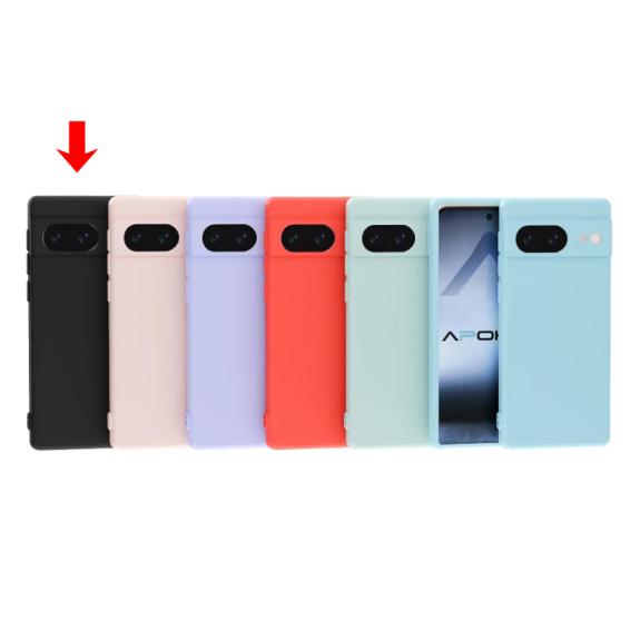 Funda de silicona suave para Google Pixel 8a Negro
