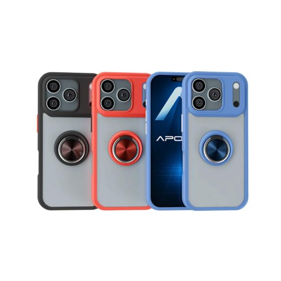 Funda Gel Para iPhone 17 Pro Max Negro (Imán Con Soporte Smoked)