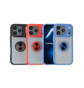 Funda Gel Para iPhone 17 Pro Rojo (Con Imán y Soporte Smoked)