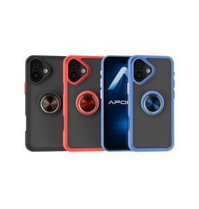 Funda Gel Para iPhone 17 Rojo (Imán Con Soporte Smoked)