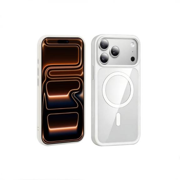 Funda Para iPhone 17 Pro Max Transparente con boton magnetico