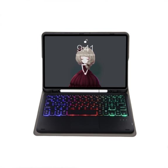 Funda Piel con Teclado Para iPad Air 11 2025 / 2024 / 2022 negro