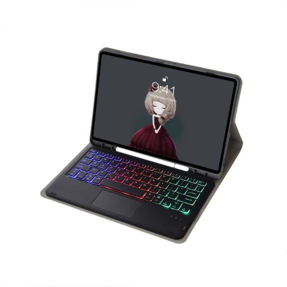 Funda Piel con Teclado Para iPad Air 11 2025 / 2024 / 2022 negro