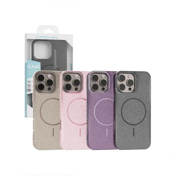 Funda Purpurina Brillo Para iPhone 16 Pro dorado con Magsafe