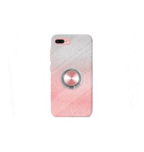 Funda Silicona Brillante iPhone 7 Plus / 8 Plus rosa con iman y