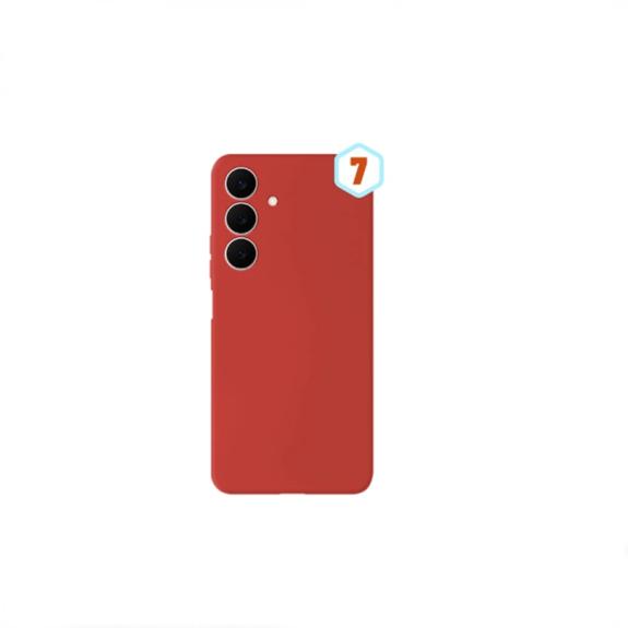 Funda Silicona Efecto Piel Para Samsung Galaxy A37 rojo