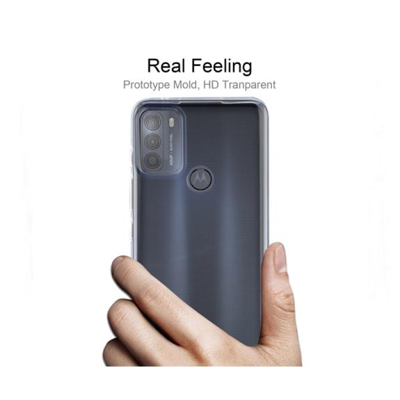 FUNDA SILICONA GEL TPU 0.75mm PARA MOTOROLA G50 TRANSPARENTE