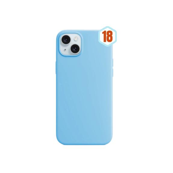 Funda silicona líquida efecto piel para iPhone 15 Azul