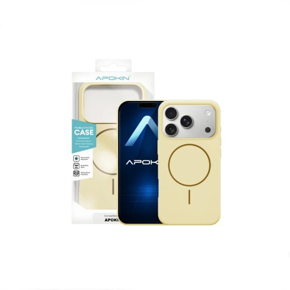 Funda Silicona Magsafe Para iPhone 17 Pro / 18 Pro en amarillo