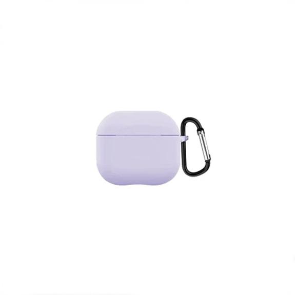 Funda Silicona Para AirPods 4 con mosquetón lila