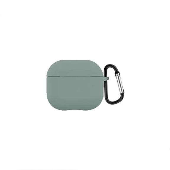 Funda Silicona Para AirPods 4 con mosquetón verde oscuro