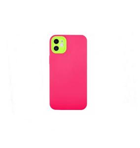 Funda silicona para iPhone 12 fucsia