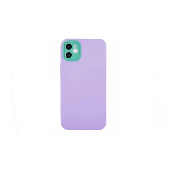 Funda silicona para iPhone 12 lila