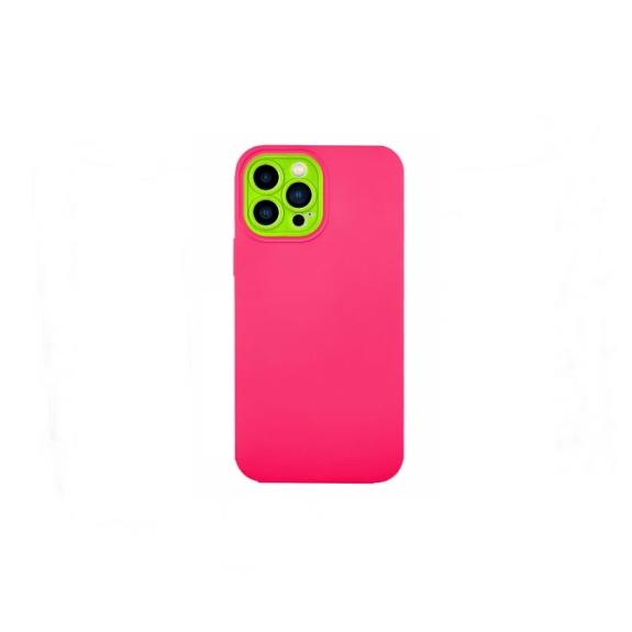 Funda silicona para iPhone 13 Pro Max fucsia