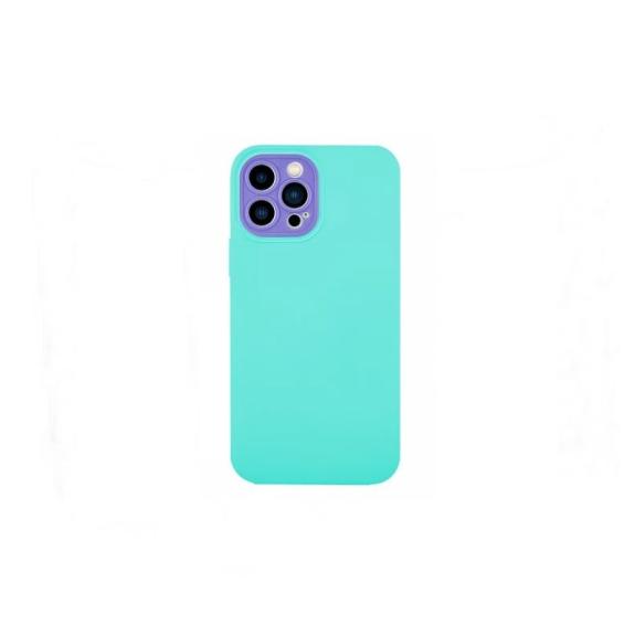 Funda silicona para iPhone 13 Pro Max turquesa