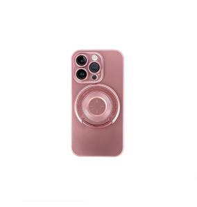 Funda Silicona para iPhone 14 rosa con soporte