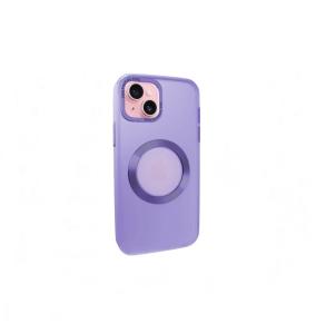 Funda Silicona para iPhone 14 Plus morado con iman magsafe